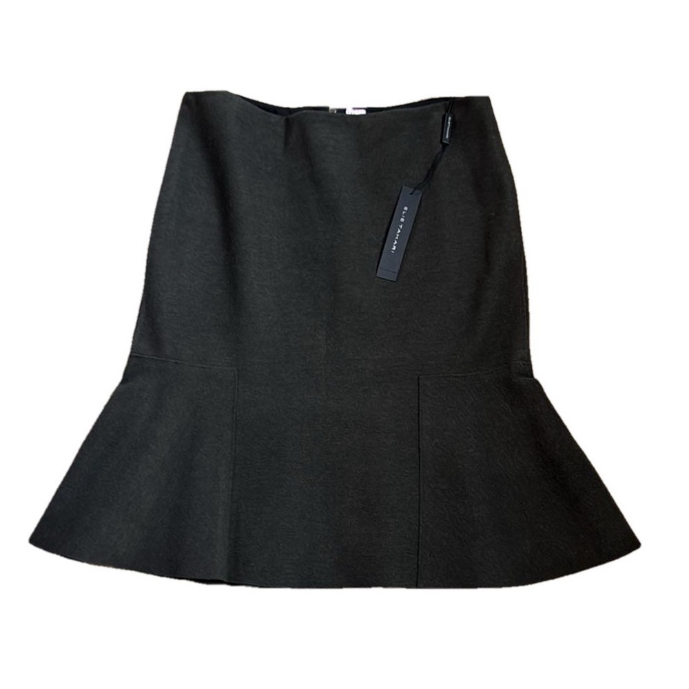Elie Tahari Bonnie Skirt Flounced Hem Size 4 Dark Green NWT MSRP $268